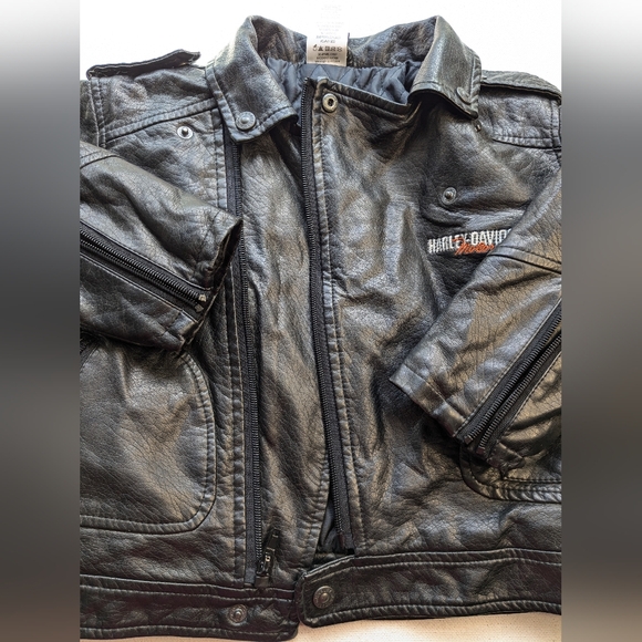 Harley Davidson Youth Jacket PU Size 4 Black Biker M-2 - Picture 4 of 16